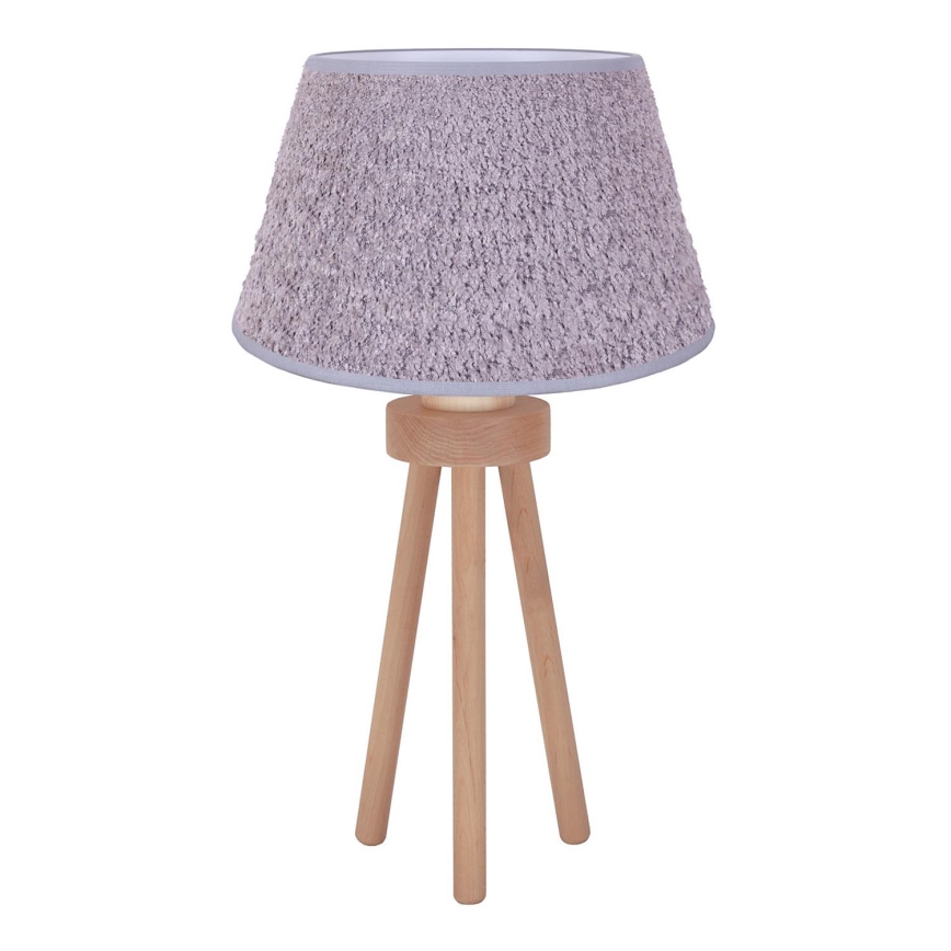 Duolla - Bordlampe BOUCLE 1xE27/15W/230V diameter 28 cm grå/træ