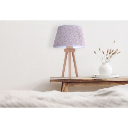 Duolla - Bordlampe BOUCLE 1xE27/15W/230V diameter 28 cm grå/træ