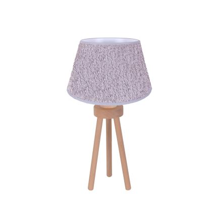 Duolla - Bordlampe BOUCLE 1xE27/15W/230V diameter 28 cm grå/træ