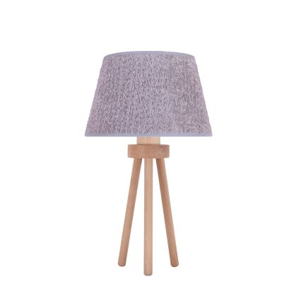 Duolla - Bordlampe BOUCLE 1xE27/15W/230V diameter 28 cm grå/træ