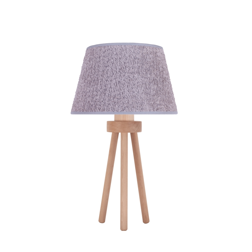 Duolla - Bordlampe BOUCLE 1xE27/15W/230V diameter 28 cm grå/træ