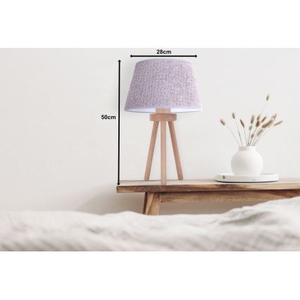 Duolla - Bordlampe BOUCLE 1xE27/15W/230V diameter 28 cm grå/træ