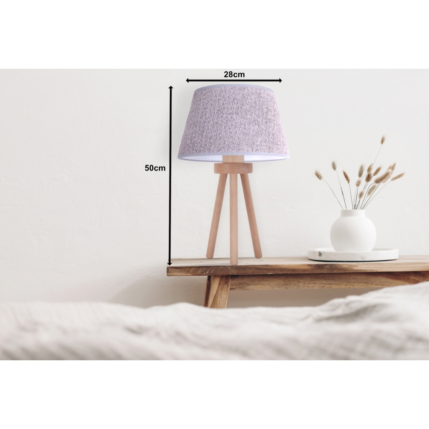 Duolla - Bordlampe BOUCLE 1xE27/15W/230V diameter 28 cm grå/træ