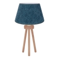Duolla - Bordlampe BOUCLE 1xE27/15W/230V diameter 28 cm turkis/træ