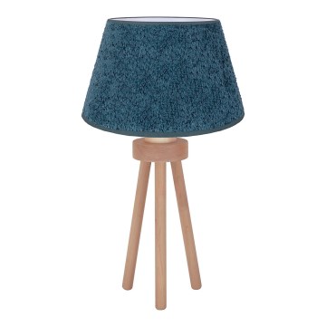Duolla - Bordlampe BOUCLE 1xE27/15W/230V diameter 28 cm turkis/træ