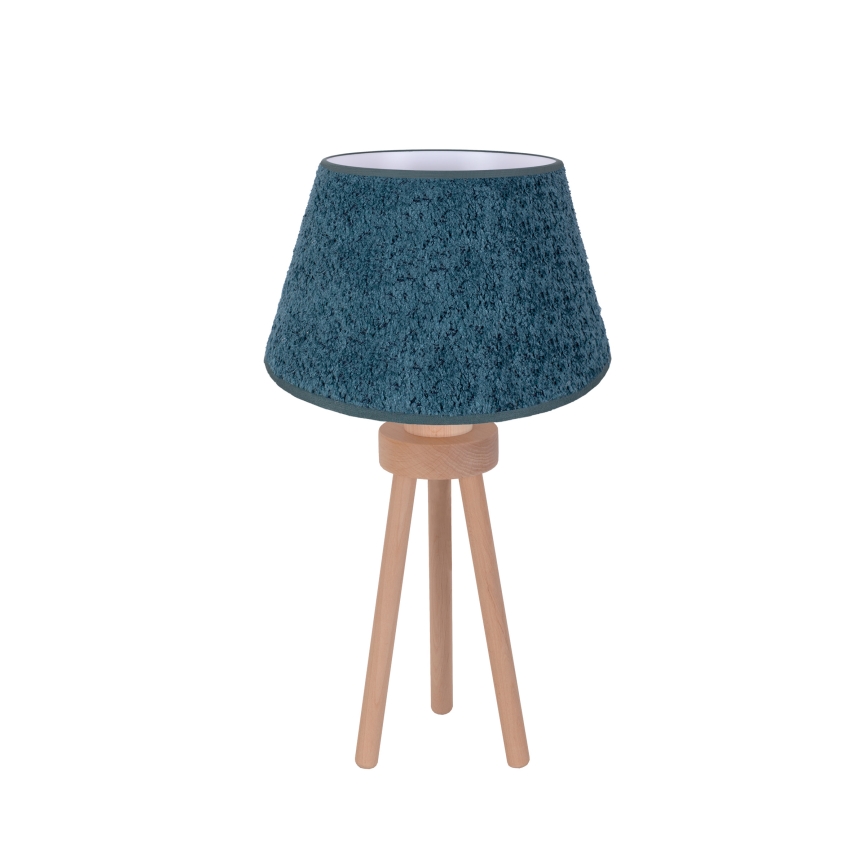 Duolla - Bordlampe BOUCLE 1xE27/15W/230V diameter 28 cm turkis/træ