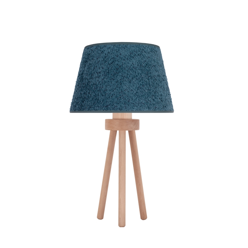 Duolla - Bordlampe BOUCLE 1xE27/15W/230V diameter 28 cm turkis/træ