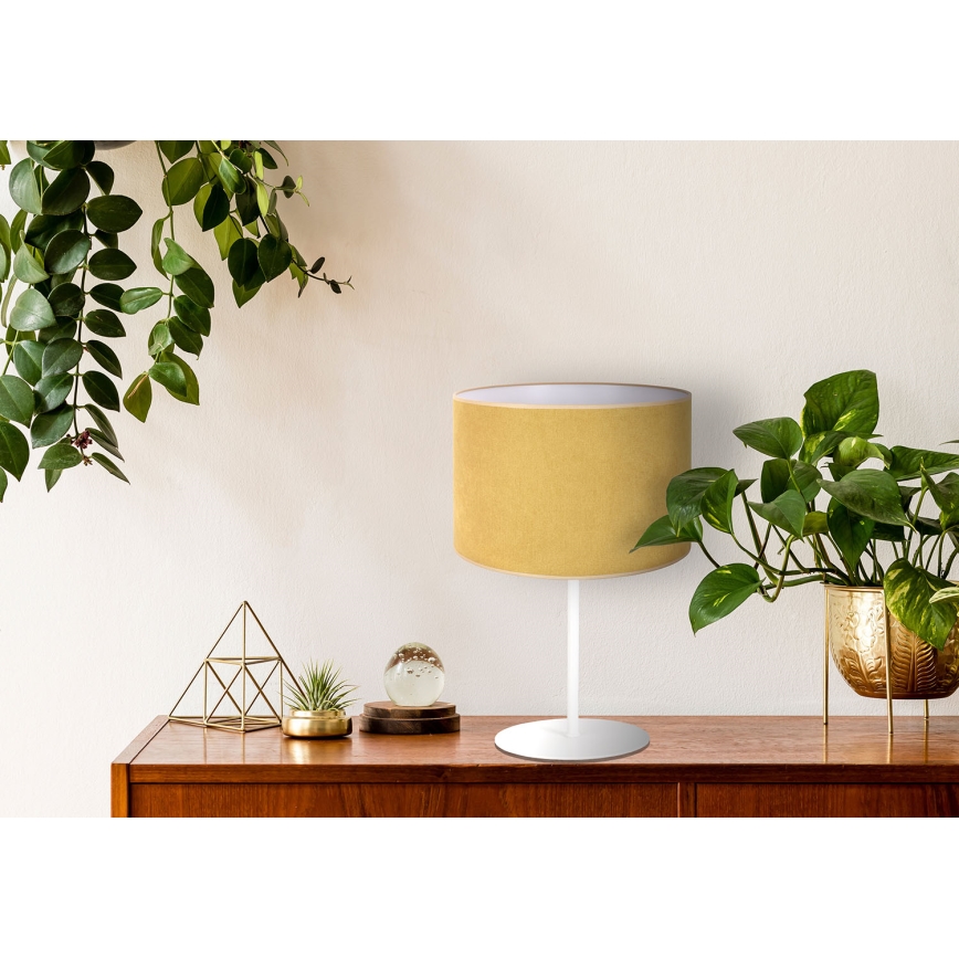 Duolla - Bordlampe BRISTOL 1xE14/15W/230V diameter 17,5 cm gul/hvid