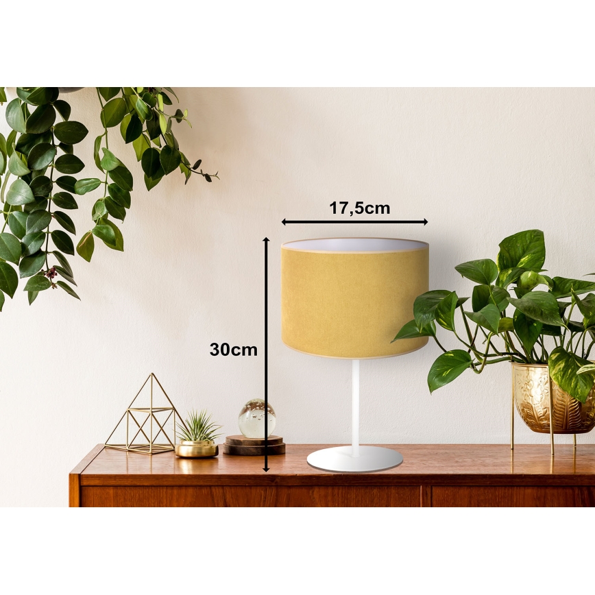 Duolla - Bordlampe BRISTOL 1xE14/15W/230V diameter 17,5 cm gul/hvid