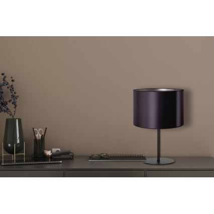 Duolla - Bordlampe CANNES 1xE14/15W/230V diameter 20 cm sort/sølvfarvet