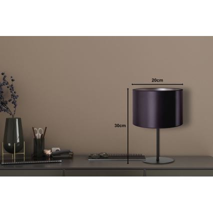 Duolla - Bordlampe CANNES 1xE14/15W/230V diameter 20 cm sort/sølvfarvet