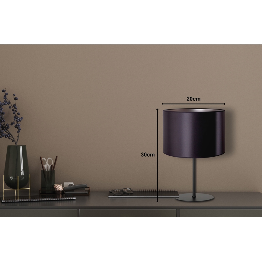 Duolla - Bordlampe CANNES 1xE14/15W/230V diameter 20 cm sort/sølvfarvet