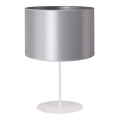 Duolla - Bordlampe CANNES 1xE14/15W/230V diameter 20 cm sølvfarvet/hvid