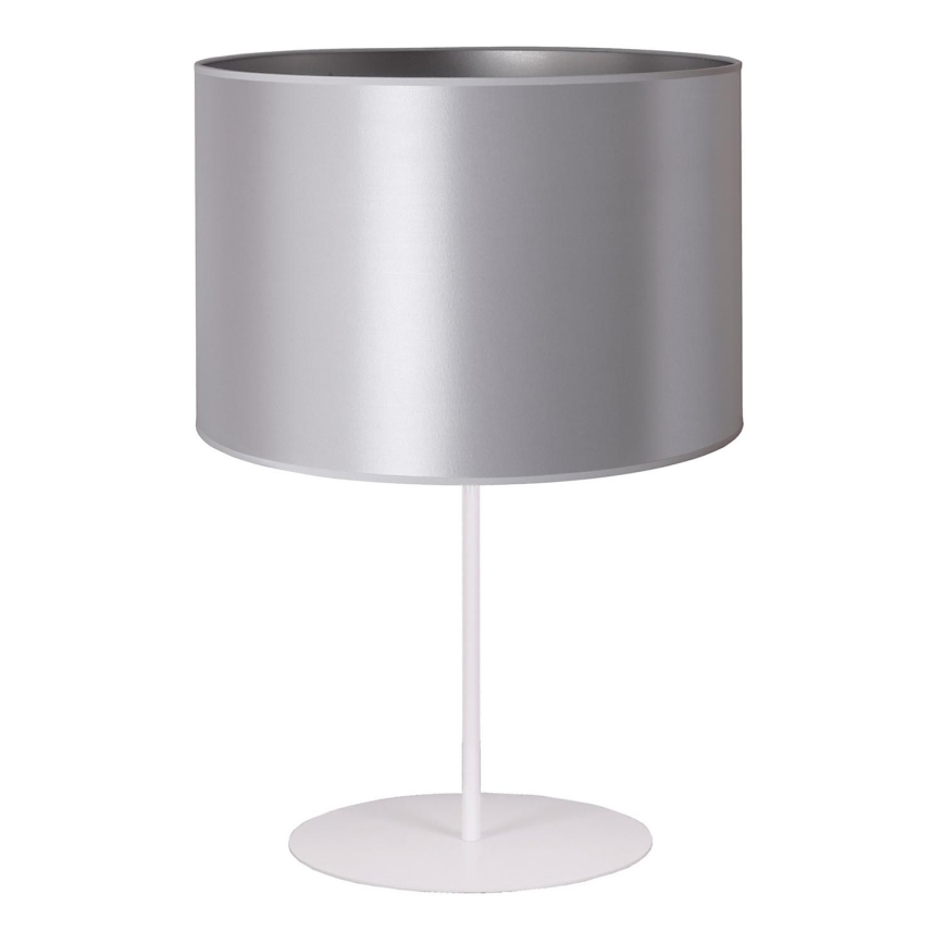 Duolla - Bordlampe CANNES 1xE14/15W/230V diameter 20 cm sølvfarvet/hvid