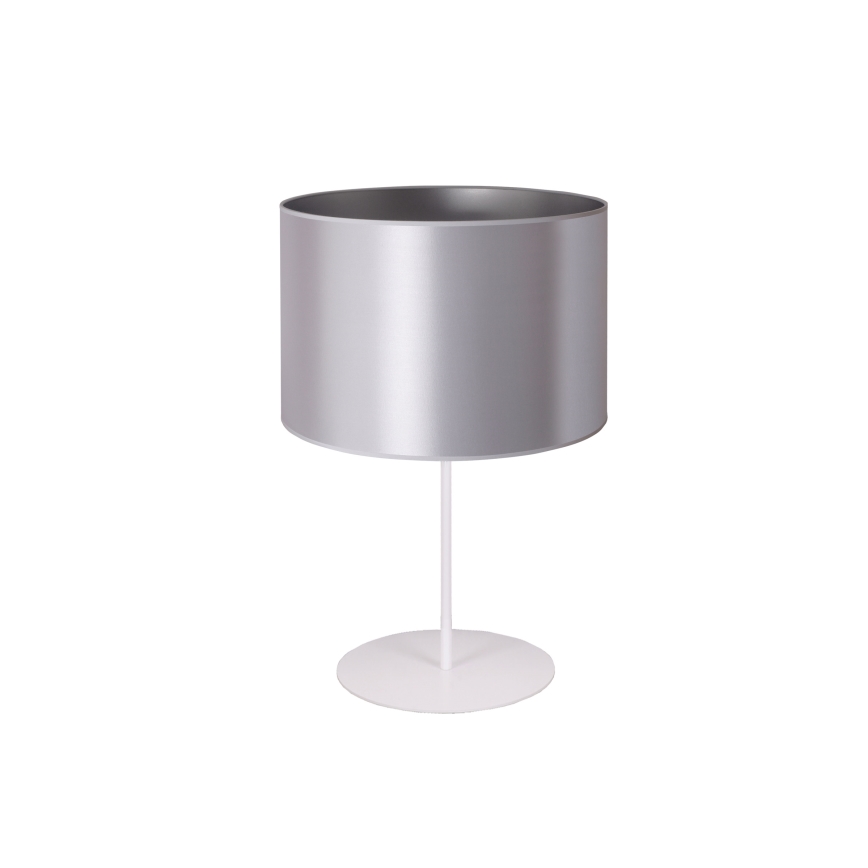 Duolla - Bordlampe CANNES 1xE14/15W/230V diameter 20 cm sølvfarvet/hvid