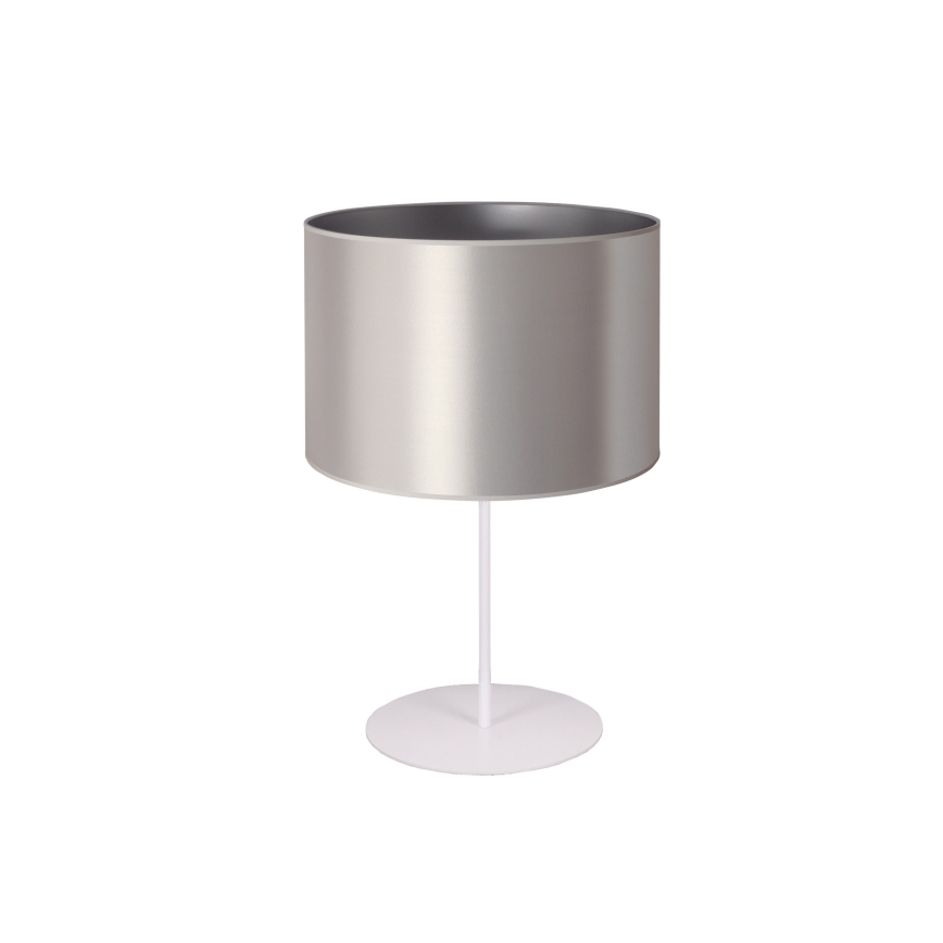 Duolla - Bordlampe CANNES 1xE14/15W/230V diameter 20 cm sølvfarvet/hvid