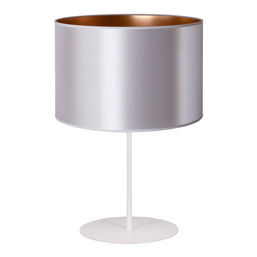 Duolla - Bordlampe CANNES 1xE14/15W/230V diameter 20 cm sølvfarvet/kobber/hvid