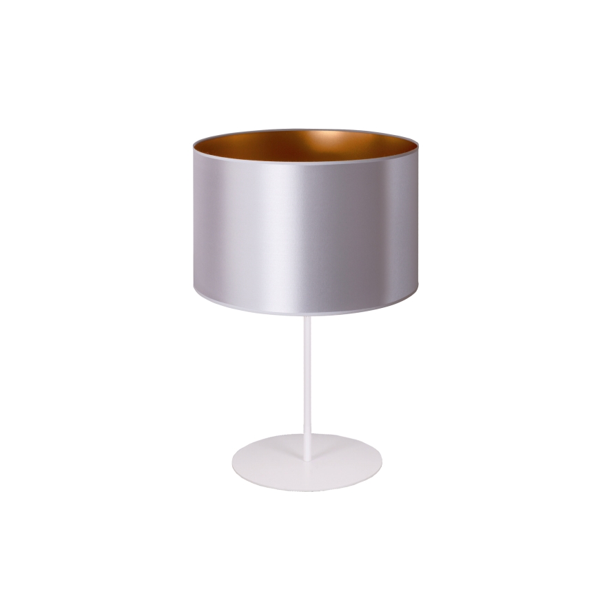 Duolla - Bordlampe CANNES 1xE14/15W/230V diameter 20 cm sølvfarvet/kobber/hvid