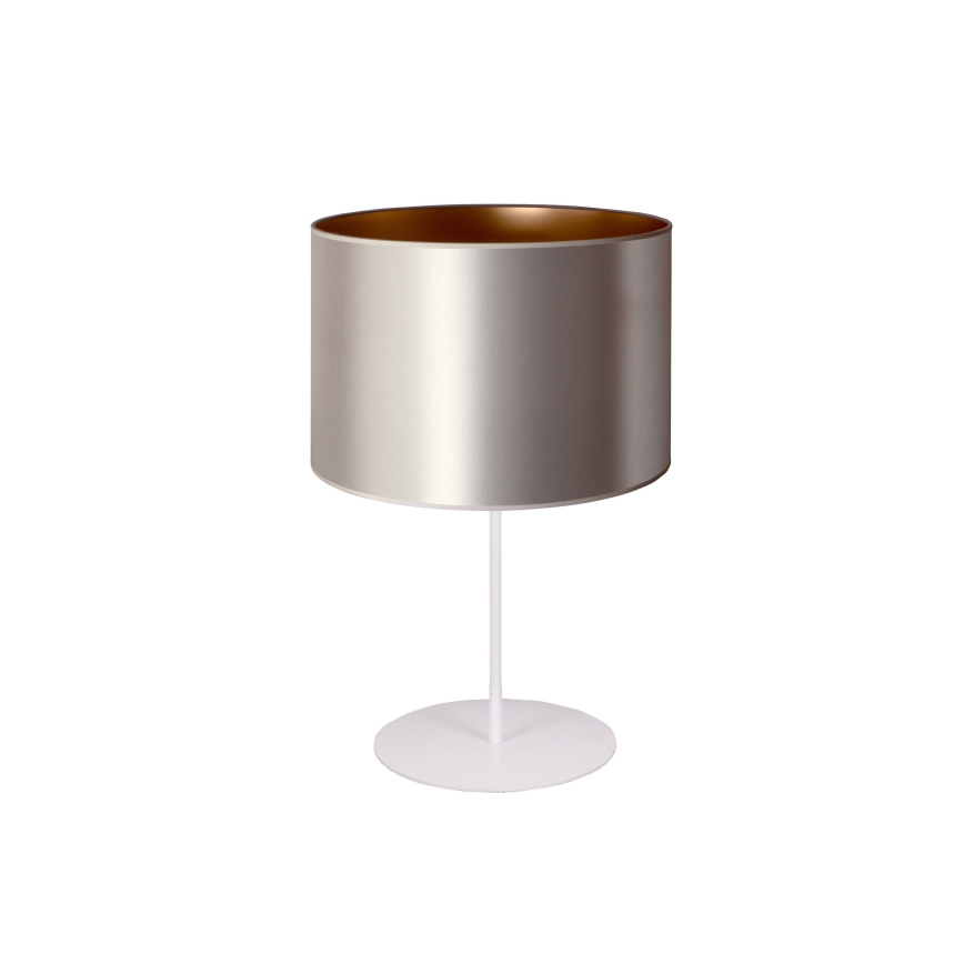 Duolla - Bordlampe CANNES 1xE14/15W/230V diameter 20 cm sølvfarvet/kobber/hvid
