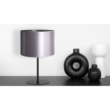 Duolla - Bordlampe CANNES 1xE14/15W/230V diameter 20 cm sølvfarvet/sort