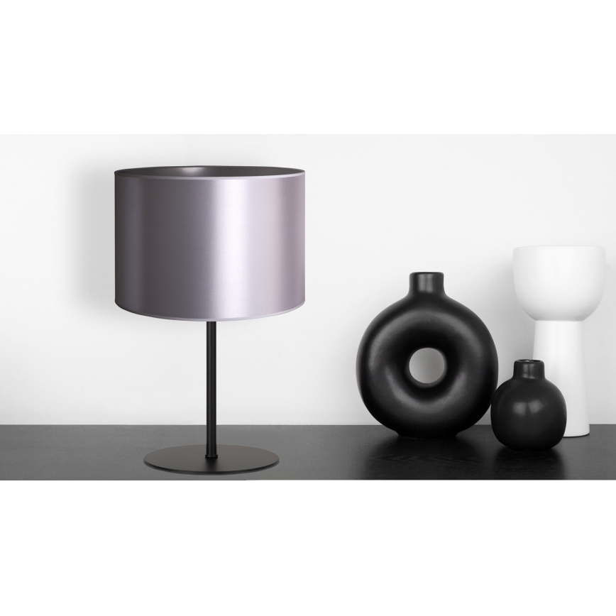 Duolla - Bordlampe CANNES 1xE14/15W/230V diameter 20 cm sølvfarvet/sort
