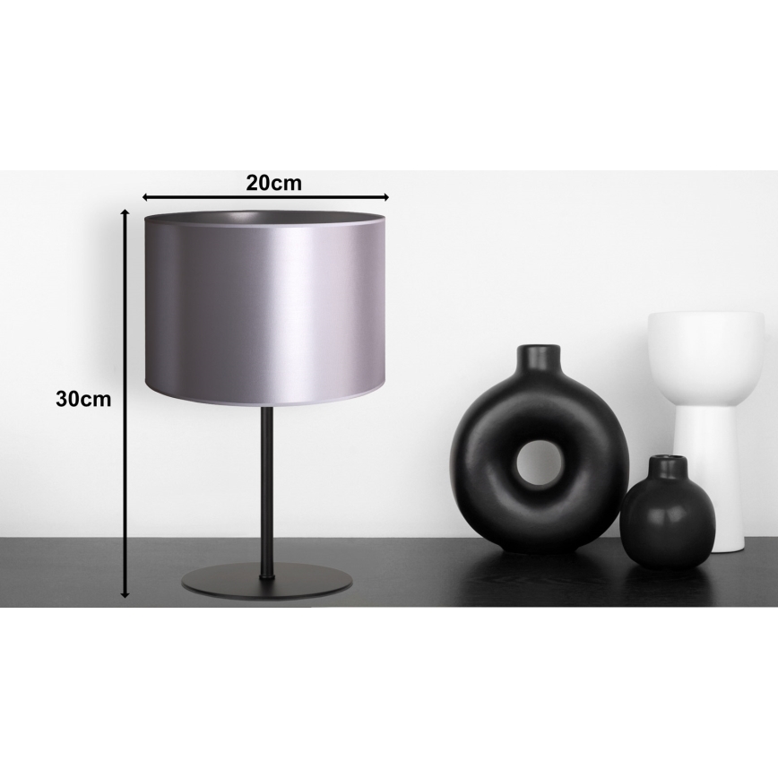 Duolla - Bordlampe CANNES 1xE14/15W/230V diameter 20 cm sølvfarvet/sort