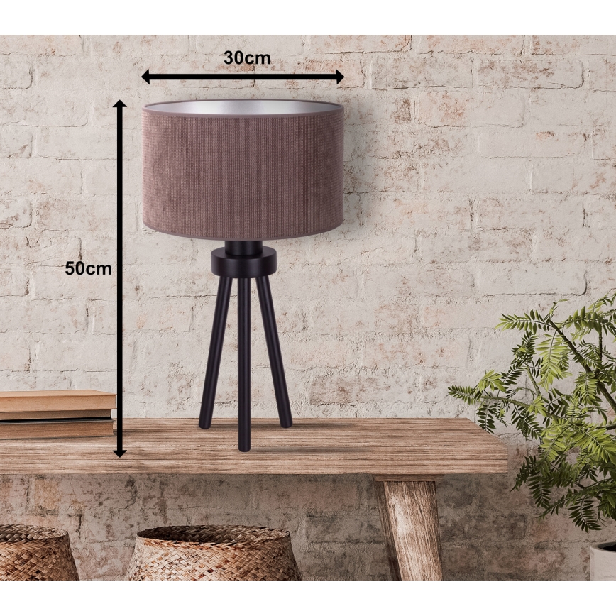 Duolla - Bordlampe LYON 1xE27/15W/230V diameter 30 cm brun
