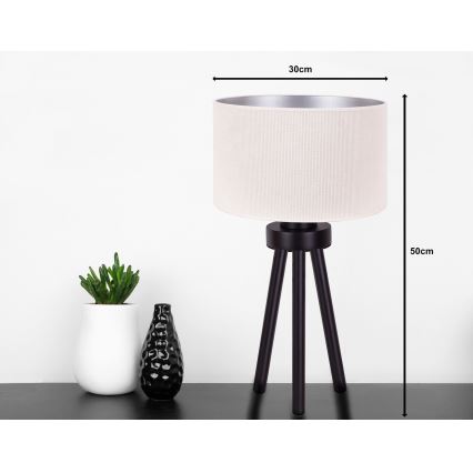 Duolla - Bordlampe LYON 1xE27/15W/230V diameter 30 cm cremefarvet