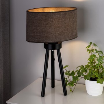 Duolla - Bordlampe OVAL 1xE27/15W/230V diameter 30 cm brun