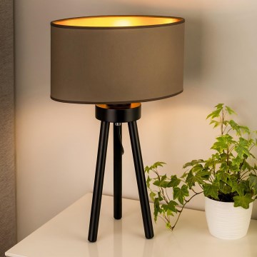 Duolla - Bordlampe OVAL VEGAN 1xE27/15W/230V diameter 30 cm beige