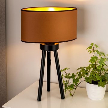 Duolla - Bordlampe OVAL VEGAN 1xE27/15W/230V diameter 30 cm brun