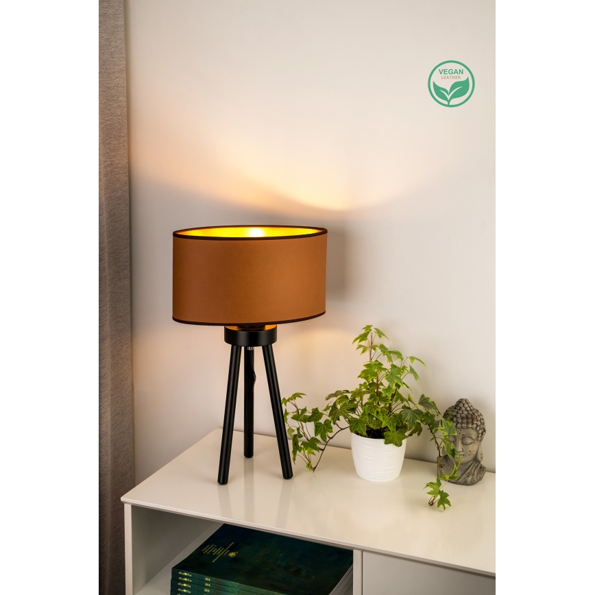 Duolla - Bordlampe OVAL VEGAN 1xE27/15W/230V diameter 30 cm brun