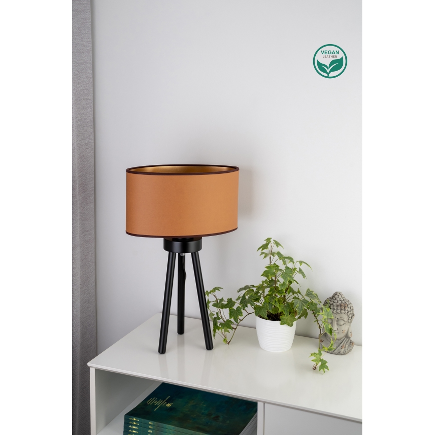 Duolla - Bordlampe OVAL VEGAN 1xE27/15W/230V diameter 30 cm brun