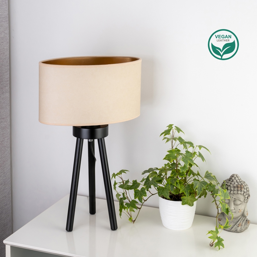 Duolla - Bordlampe OVAL VEGAN 1xE27/15W/230V diameter 30 cm cremefarvet
