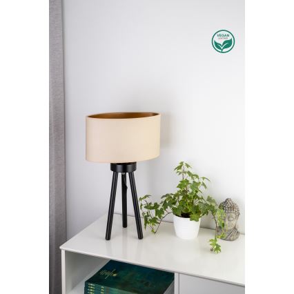 Duolla - Bordlampe OVAL VEGAN 1xE27/15W/230V diameter 30 cm cremefarvet