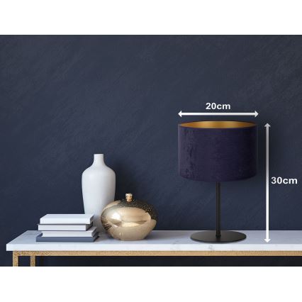 Duolla - Bordlampe ROLLER 1xE14/15W/230V diameter 20 cm blå/guldfarvet