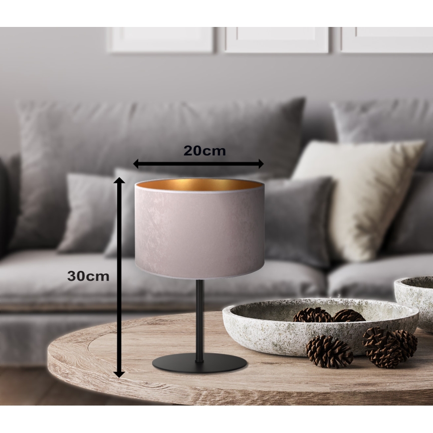 Duolla - Bordlampe ROLLER 1xE14/15W/230V diameter 20 cm grå/guldfarvet