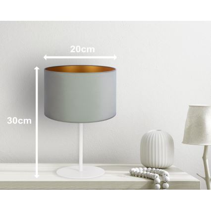 Duolla - Bordlampe ROLLER 1xE14/15W/230V diameter 20 cm lysegrøn/guldfarvet