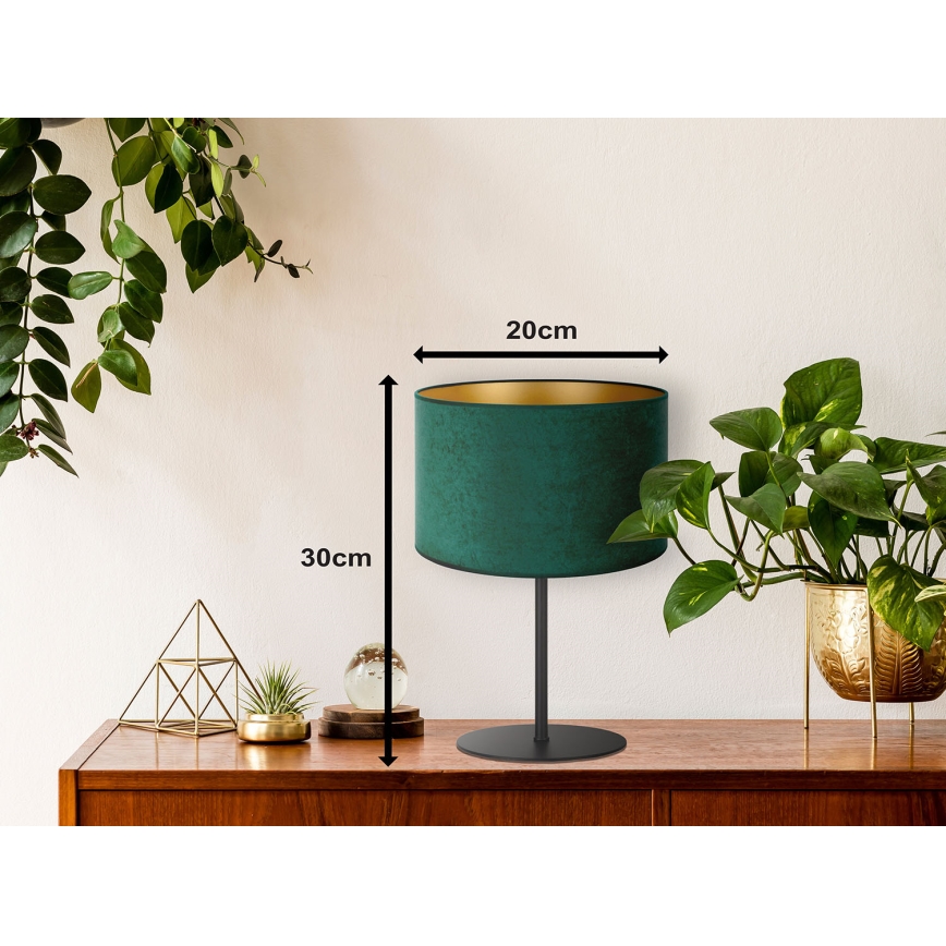 Duolla - Bordlampe ROLLER 1xE14/15W/230V diameter 20 cm mørkegrøn/guldfarvet