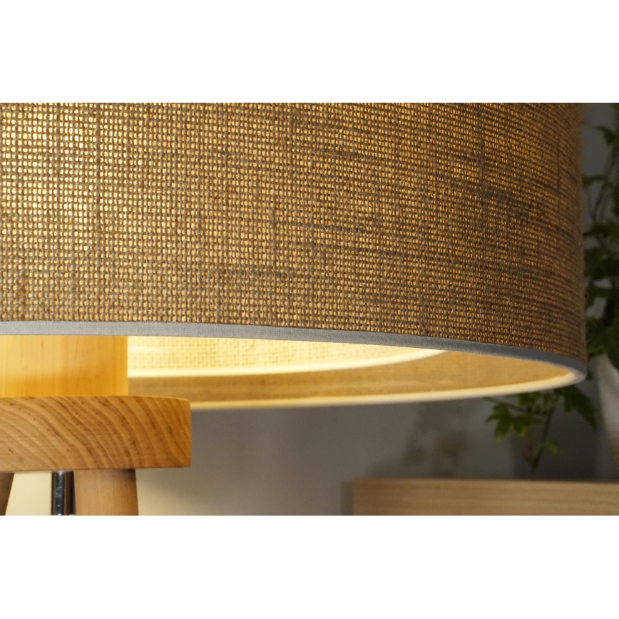 Duolla - Bordlampe YUTE BOHO 1xE27/15W/230V diameter 25 cm brun/cremefarvet