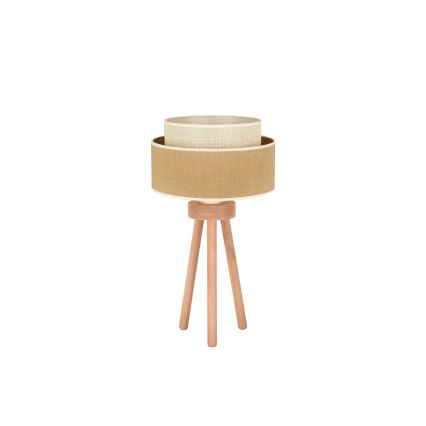 Duolla - Bordlampe YUTE BOHO 1xE27/15W/230V diameter 25 cm brun/cremefarvet