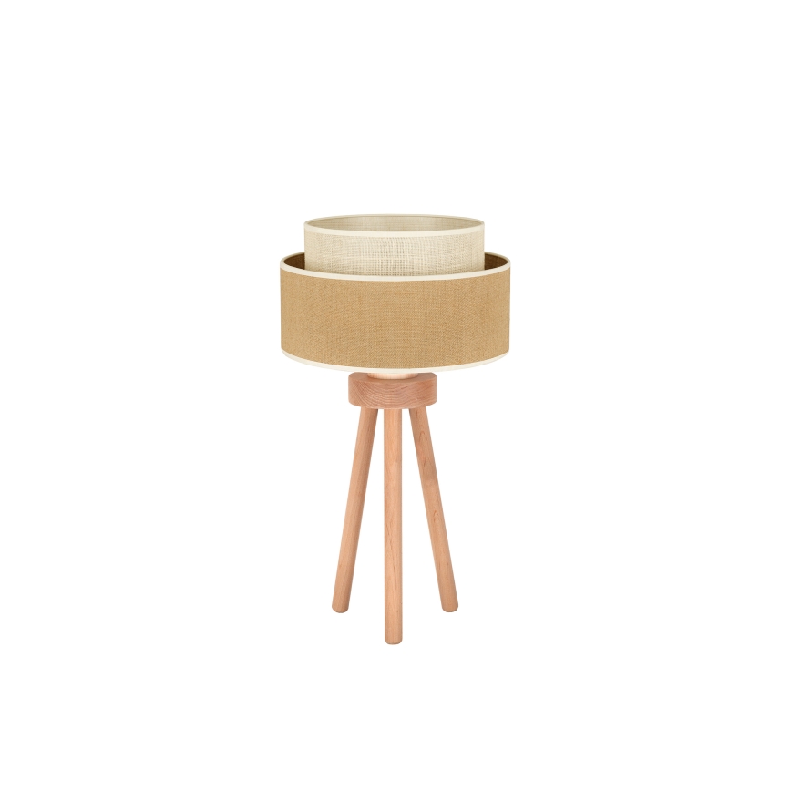 Duolla - Bordlampe YUTE BOHO 1xE27/15W/230V diameter 25 cm brun/cremefarvet