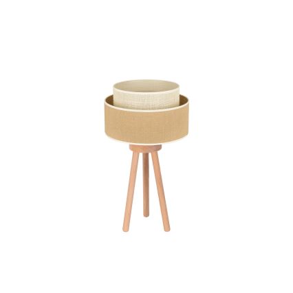 Duolla - Bordlampe YUTE BOHO 1xE27/15W/230V diameter 25 cm brun/cremefarvet