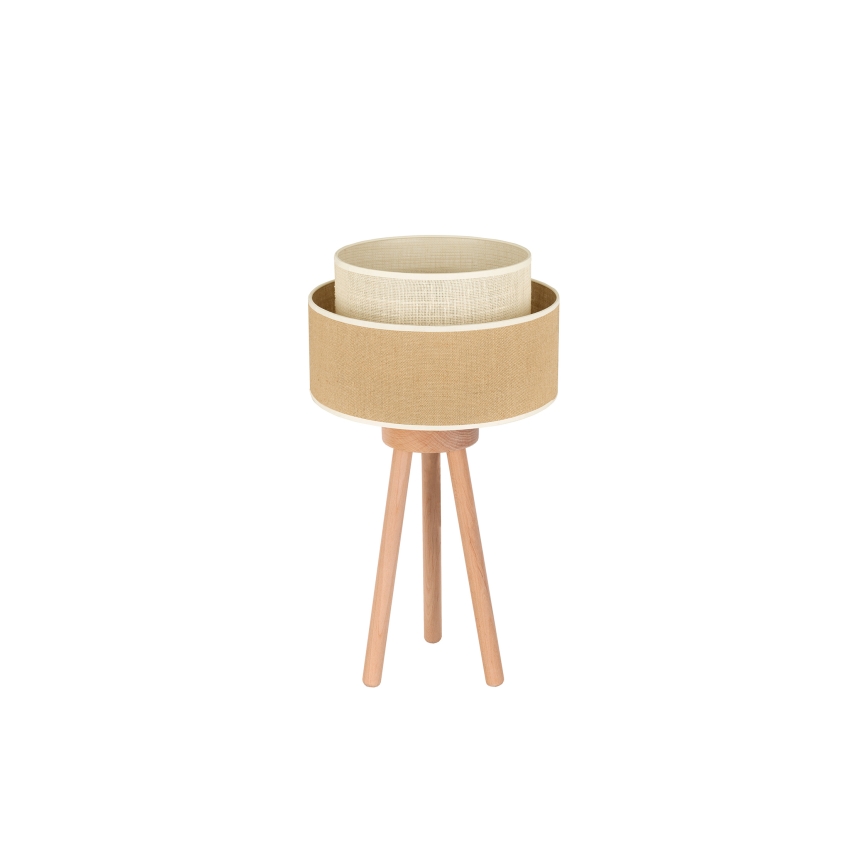 Duolla - Bordlampe YUTE BOHO 1xE27/15W/230V diameter 25 cm brun/cremefarvet