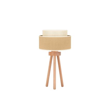 Duolla - Bordlampe YUTE BOHO 1xE27/15W/230V diameter 25 cm brun/cremefarvet