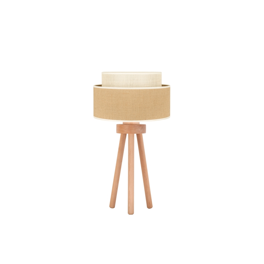 Duolla - Bordlampe YUTE BOHO 1xE27/15W/230V diameter 25 cm brun/cremefarvet