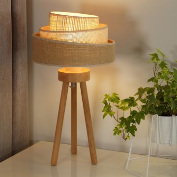 Duolla - Bordlampe YUTE TRIO 1xE27/15W/230V diameter 25 cm brun/grå/beige