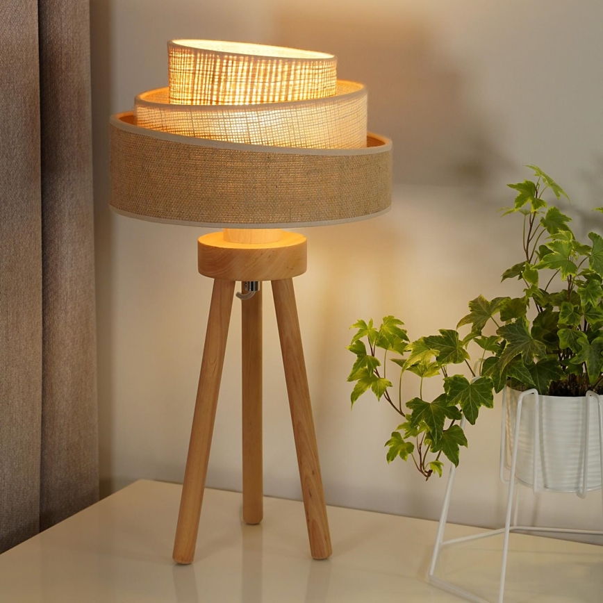 Duolla - Bordlampe YUTE TRIO 1xE27/15W/230V diameter 25 cm brun/grå/beige