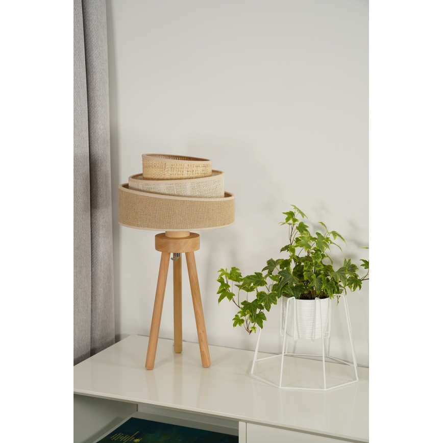 Duolla - Bordlampe YUTE TRIO 1xE27/15W/230V diameter 25 cm brun/grå/beige
