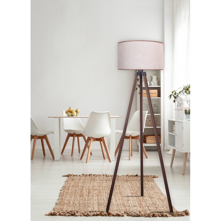 Duolla - Gulvlampe 1xE27/60W/230V diameter 44 cm beige/brun